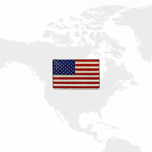 Flag - USA Rectangle Silver